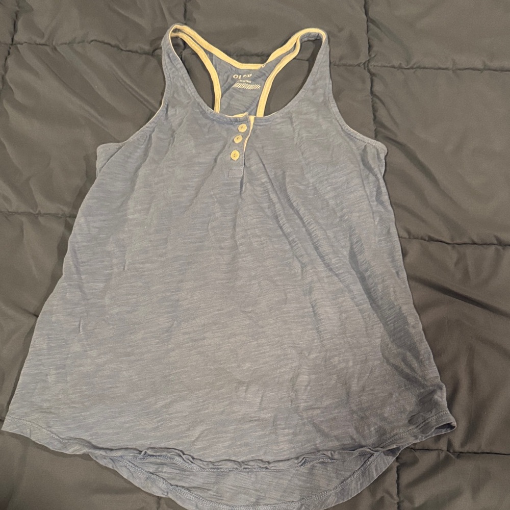 10 Old Navy Blue and Cream Tank Top